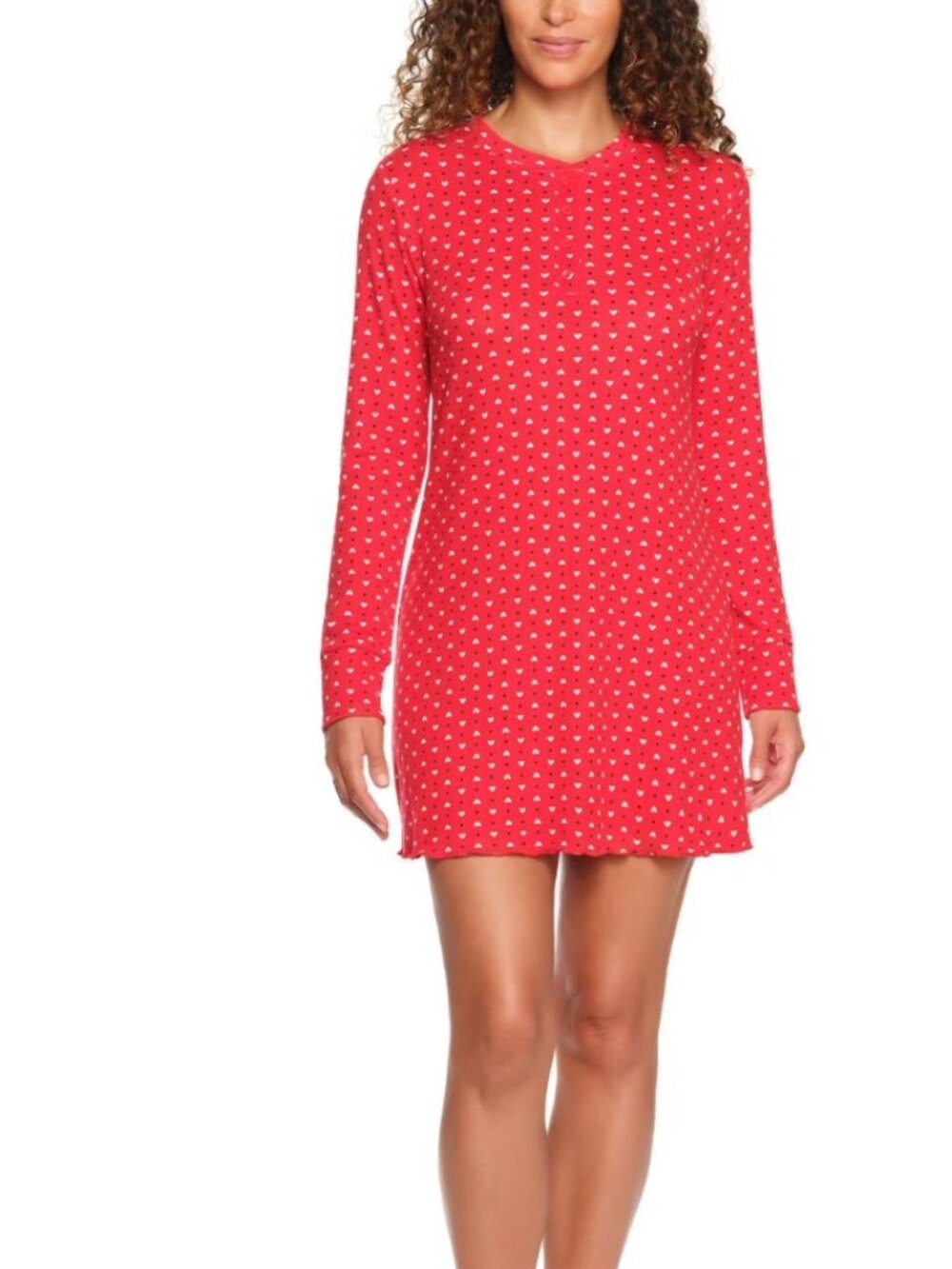 SEALED ~ LOFT Red Heart Henley Pointelle Nightgown - XXL